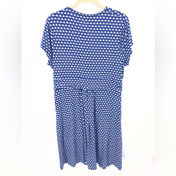 Boden Lola Dress Womens 14 Wrap Jersey Stretch Scallop Half Moon Soft Pockets - Picture 4 of 10